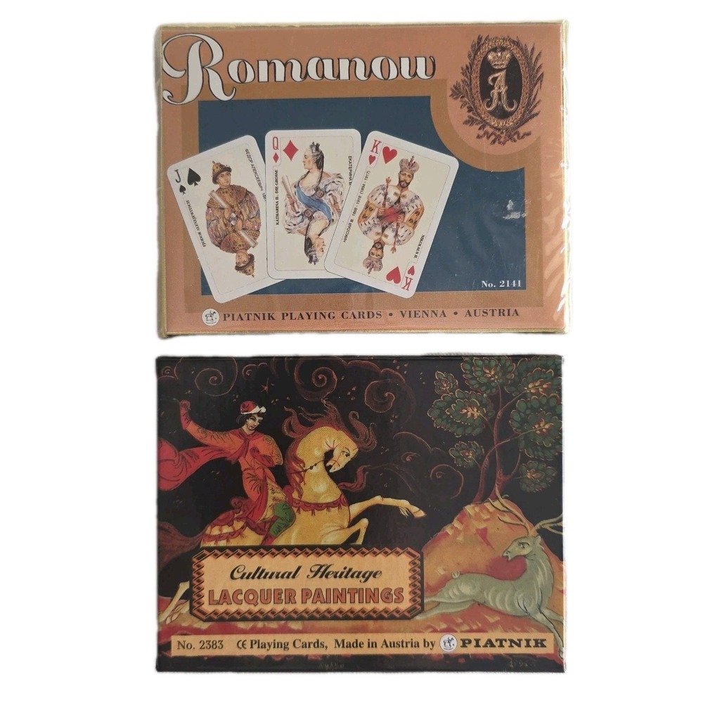 Piatnik Playing cards‎ Double Decks Cultural Heritage 2383 & Romanow 2141 SEALED